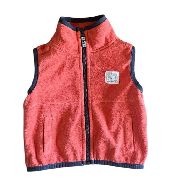 Carter's Orange Fleece zip up Vest boys 6 months - Picture 1 of 6